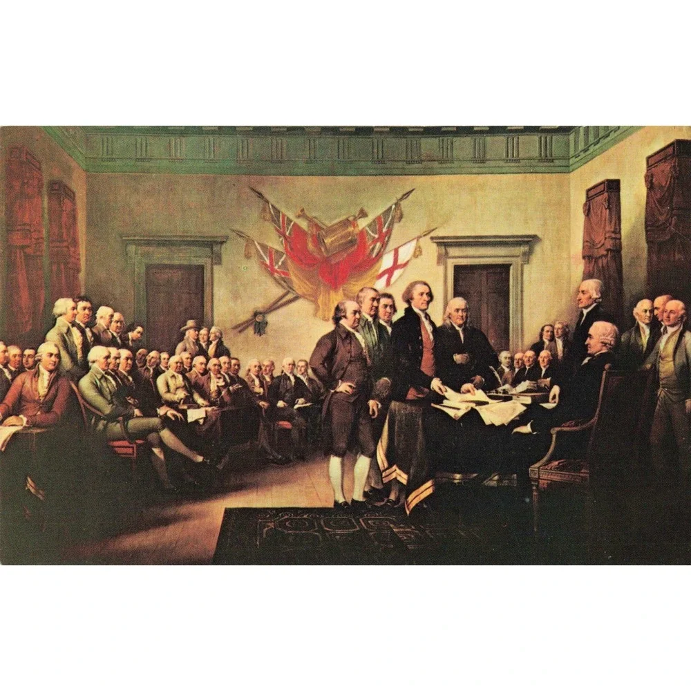 Vintage Declaration of Independence Postcard John Trumbull US Capitol Rotunda